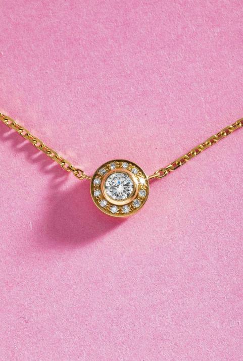 Collier chaîne avec diamants 0.26 carat en serti clos or jaune - Redline - 0++