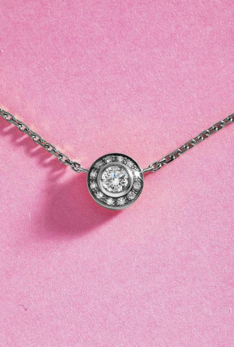 Collier chaîne avec diamants 0.26 carat en serti clos or noir - Redline - 0++