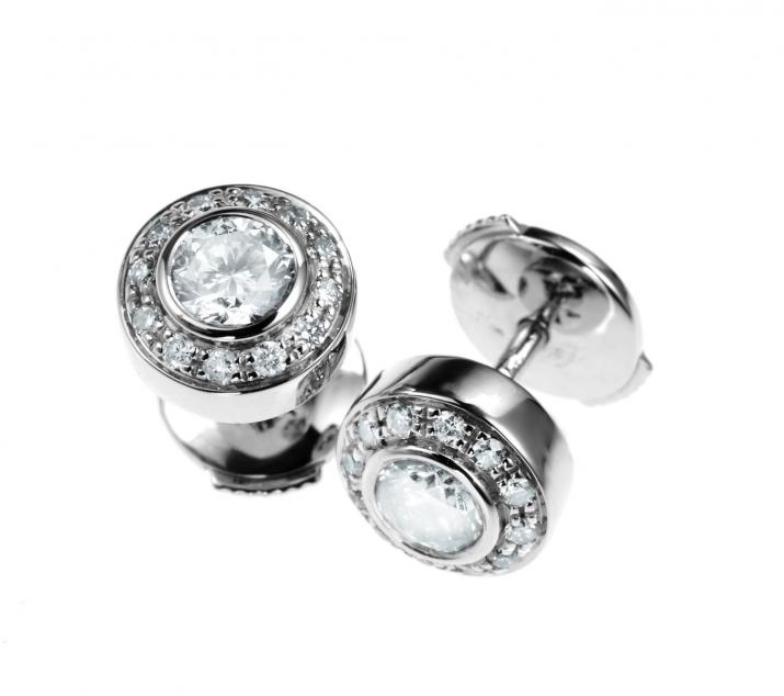 Boucles d'oreilles avec diamants 0.52 carat en serti clos or noir - Redline