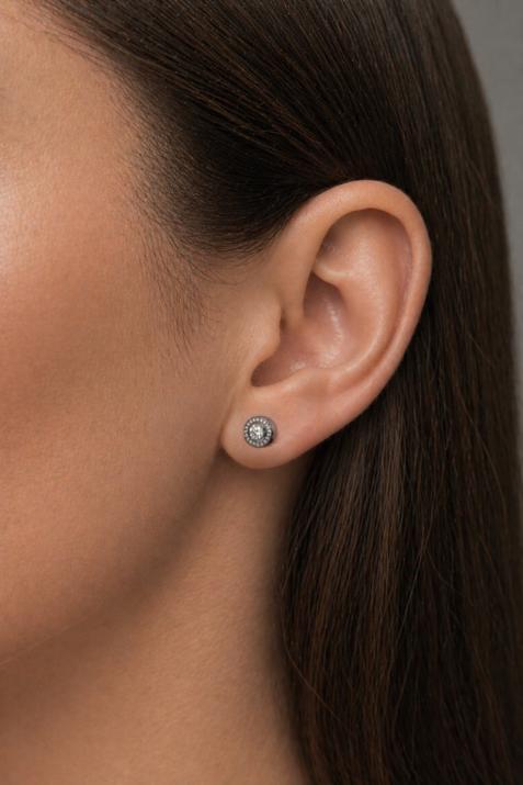 Boucles d'oreilles avec diamants 0.52 carat en serti clos or noir - Redline - 0++