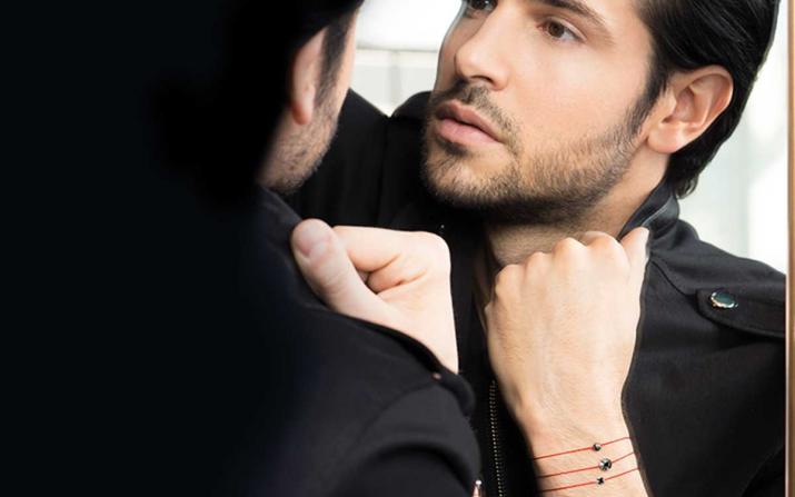 Bracelet homme fil avec diamant 0.269 carats en serti clos or rose - Redline - 0++