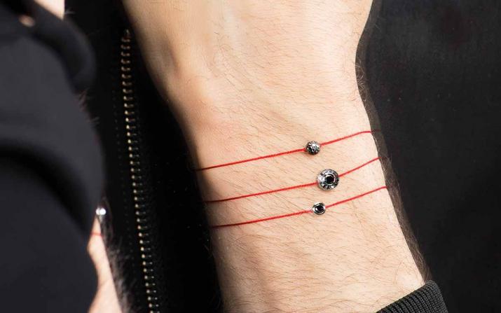 Bracelet homme fil avec diamant 0.269 carats en serti clos or blanc - Redline - 0++