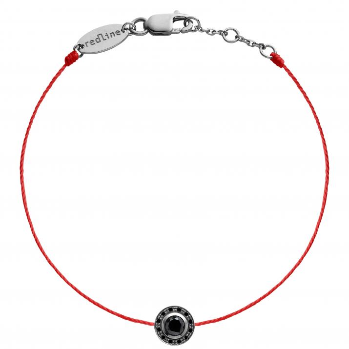 Bracelet homme fil avec diamant 0.269 carats en serti clos or noir - Redline - 0++