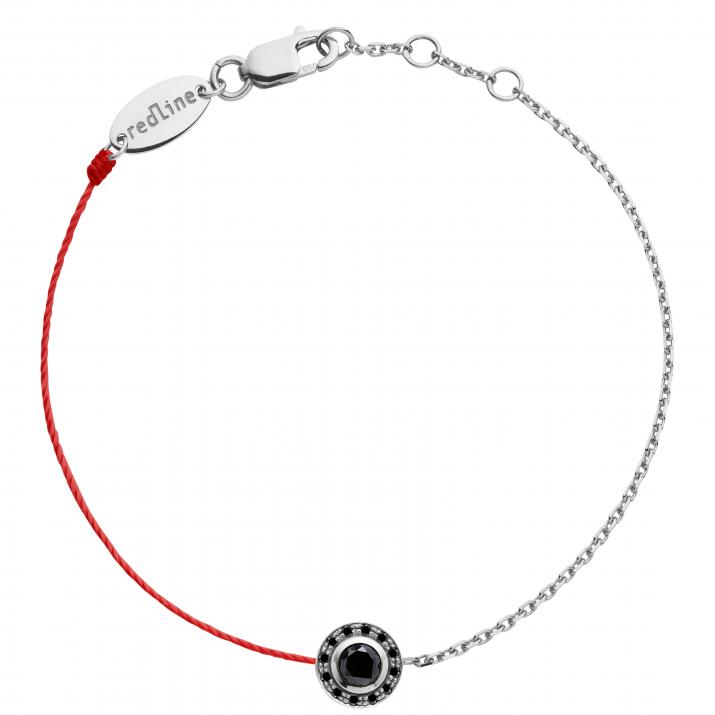 Bracelet homme fil et chaîne avec diamant 0.26 carats en serti clos or blanc - Redline - 0++