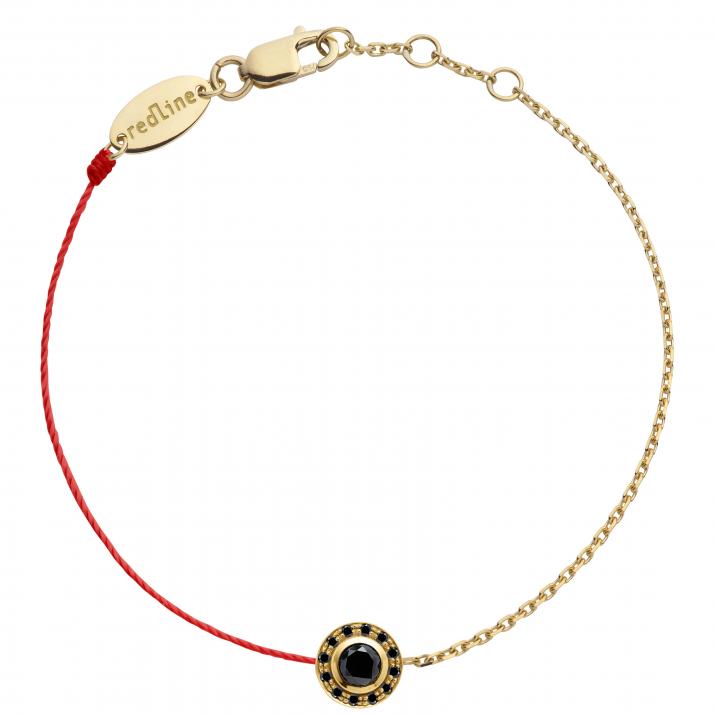 Bracelet homme fil et chaîne avec diamant 0.26 carats en serti clos or jaune - Redline - 0++