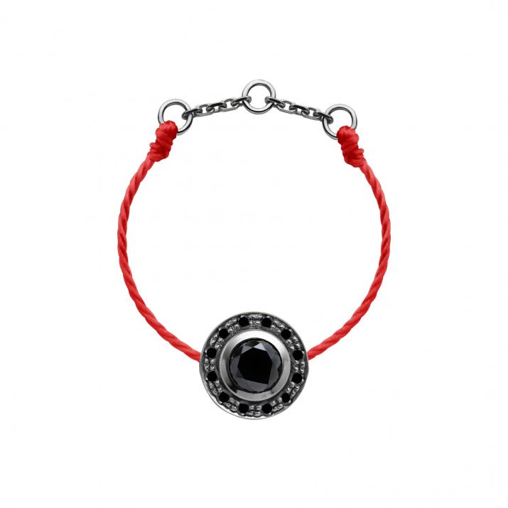 Bague fil avec diamants noirs 0.26 carat en serti clos or noir - Redline