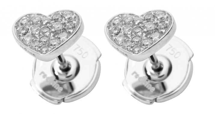 Boucle d'oreilles coeur or blanc pavé diamant - Redline