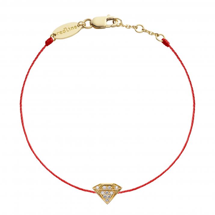 Bracelet fil diamant or jaune pavé diamant - Redline