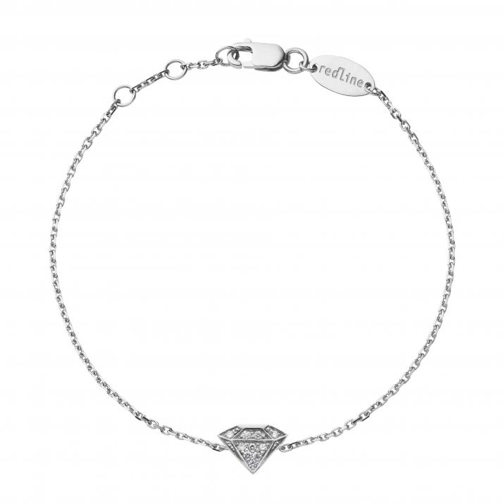 Bracelet chaîne diamant or blanc pavé diamant - Redline