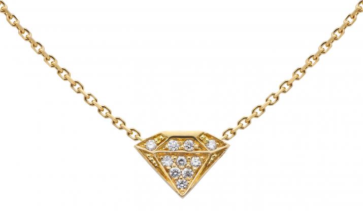 Collier chaîne diamant or jaune pavé diamant - Redline
