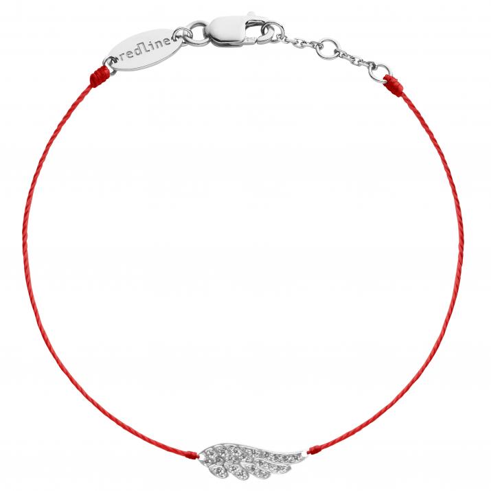 Bracelet fil aile or blanc pavé diamants - Redline