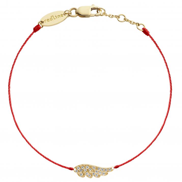 Bracelet fil aile or jaune pavé diamants - Redline