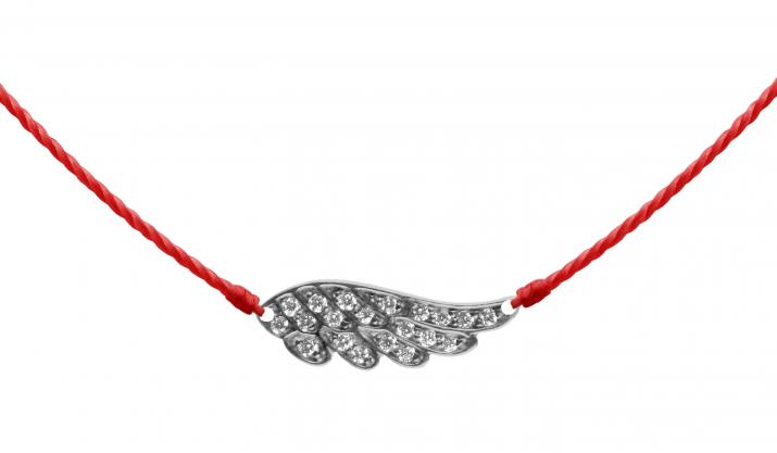 Collier fil aile or noir pavé diamants - Redline