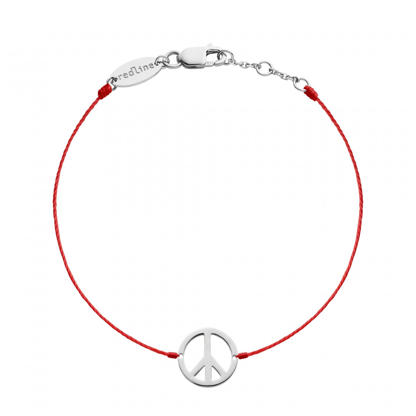 Redline Bijoux Peace Bracelet Fil Femme en Or Blanc Redline