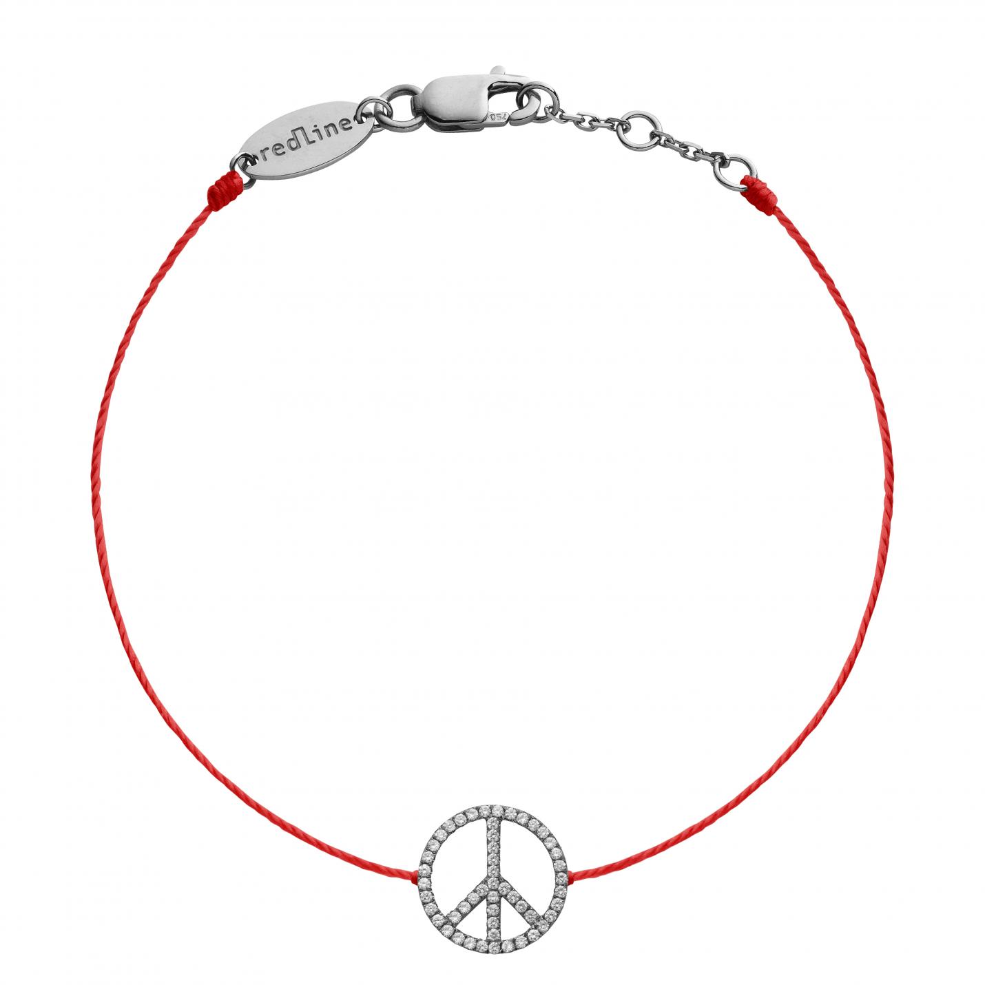 Redline Bijoux Peace Bracelet Fil Femme avec 0.20ct Diamant Rond en