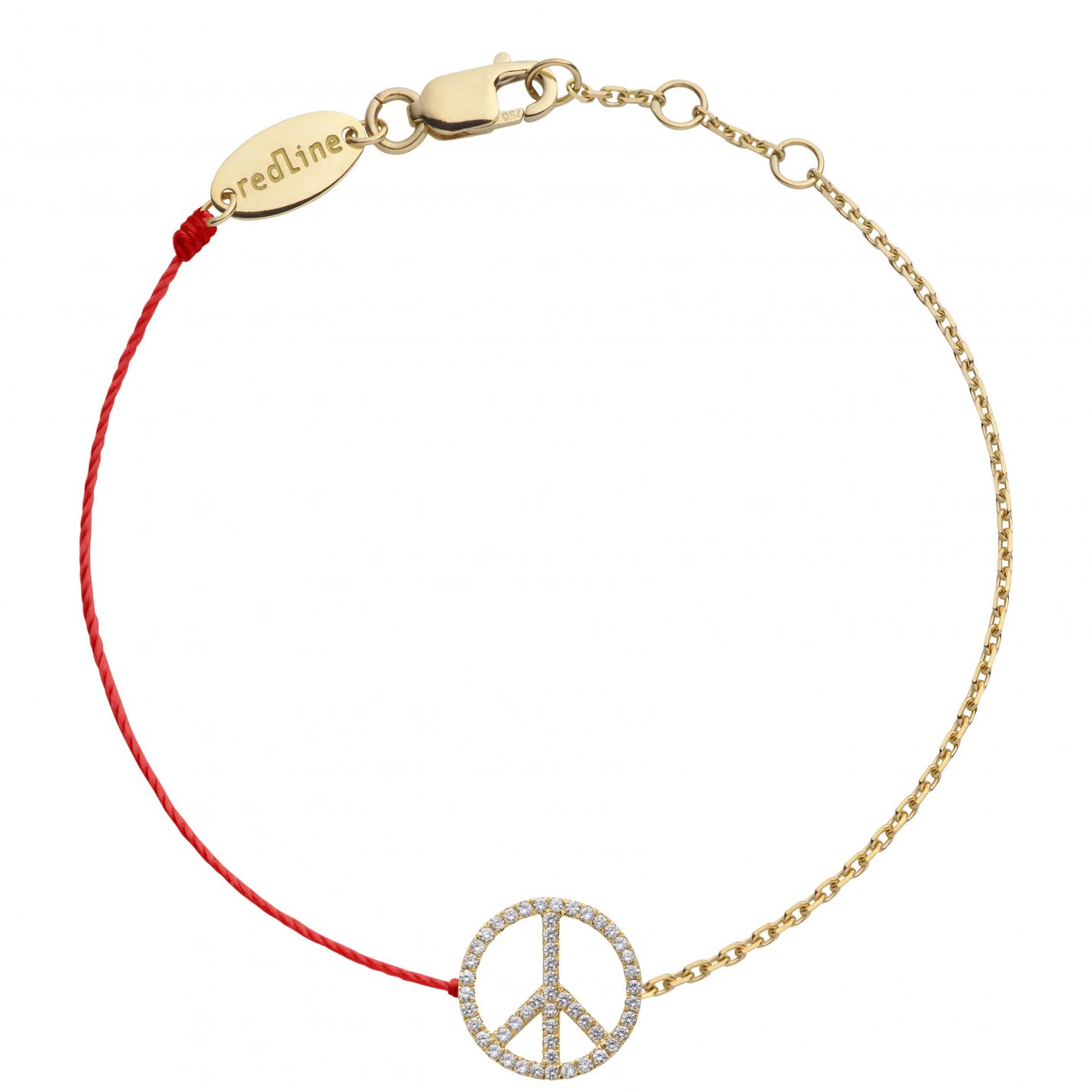 Redline Bijoux Peace Bracelet FilChaîne Femme avec 0.20ct Diamant