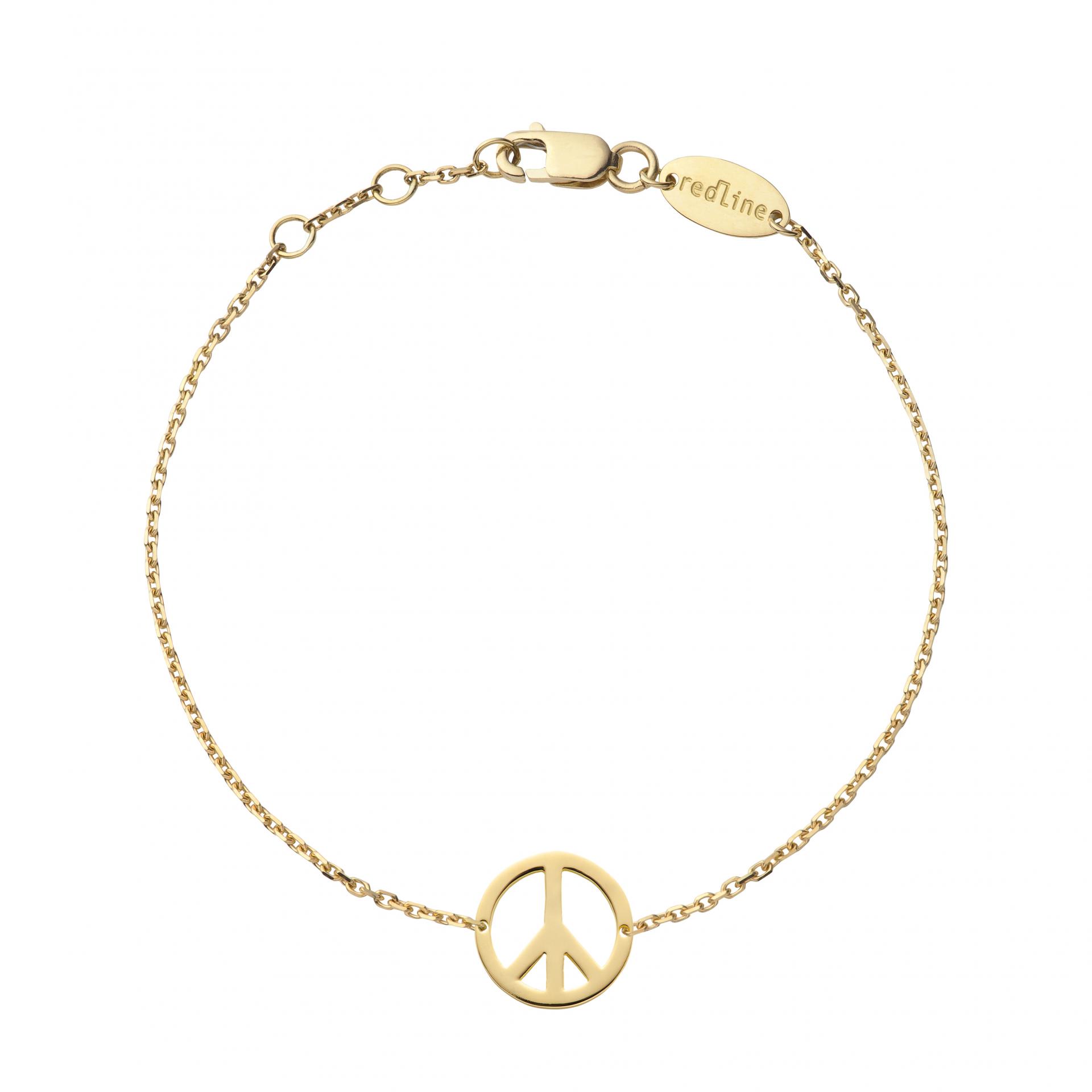 Redline Bijoux Peace Bracelet Chaîne Femme en Or Jaune Redline