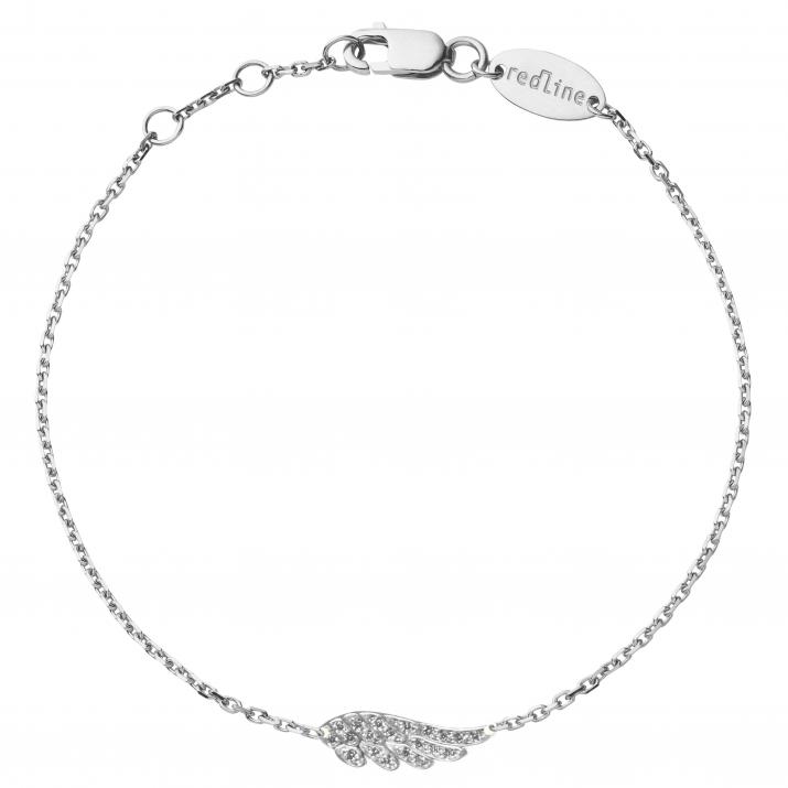 Bracelet chaîne aile or blanc pavé diamants - Redline