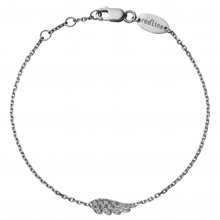 Bracelet chaîne aile or noir pavé diamants - Redline