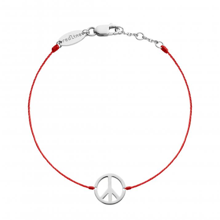 Bracelet fil peace & love en or blanc - Redline - 0++
