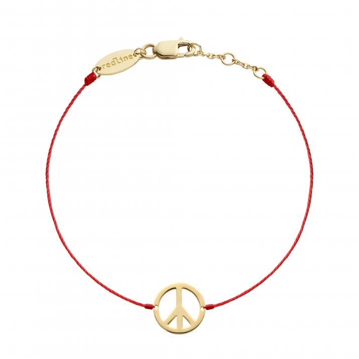 Bracelet fil peace & love or jaune - Redline - 0++