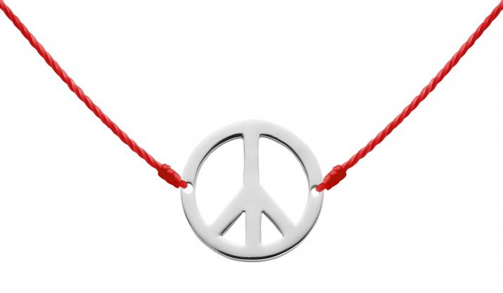 Collier fil peace & love or blanc - Redline
