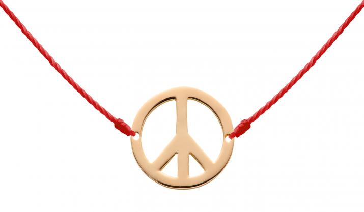 Collier fil peace & love or rose - Redline