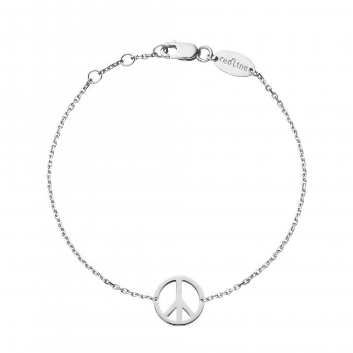 Bracelet chaîne peace & love or blanc - Redline - 0++