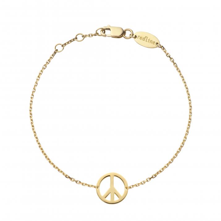 Bracelet chaîne peace & love or jaune - Redline - 0++