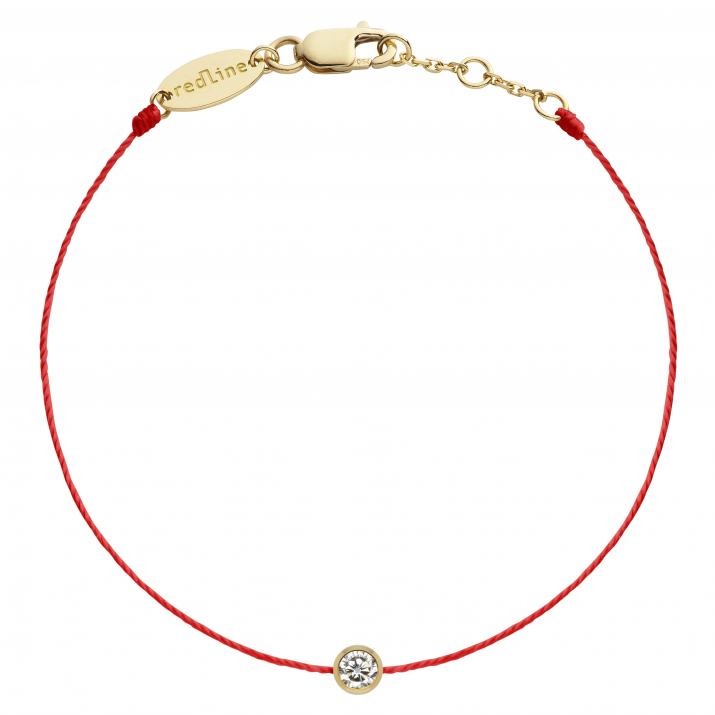Bracelet bébé fil avec diamant 0.05 carat en serti clos or jaune - Redline - 0++