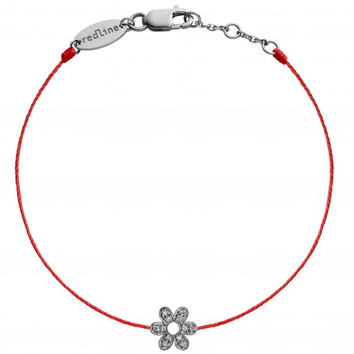 Bracelet fil fleur or noir pavé diamants - Redline