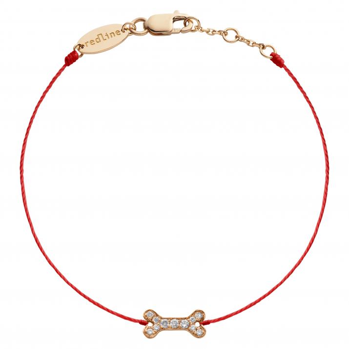 Bracelet fil os or rose pavé diamants - Redline