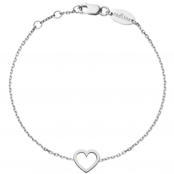 Bracelet chaîne coeur or blanc - Redline