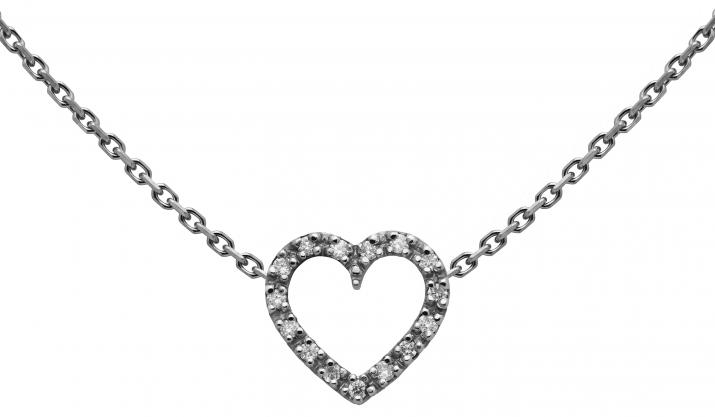 Collier chaîne coeur or noir pavé diamant - Redline