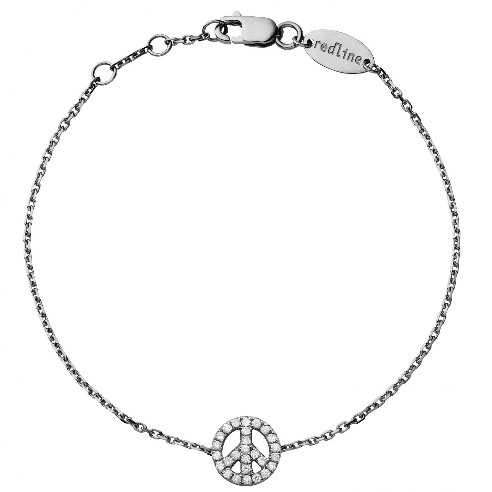Redline Bijoux Mini Peace Bracelet Chaîne Femme avec 0.12ct Diamant