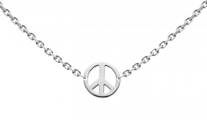 Collier chaîne Mini Peace or blanc - Redline