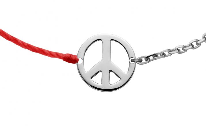 Bracelet chaîne et fil Mini Peace or blanc - Redline - 0++