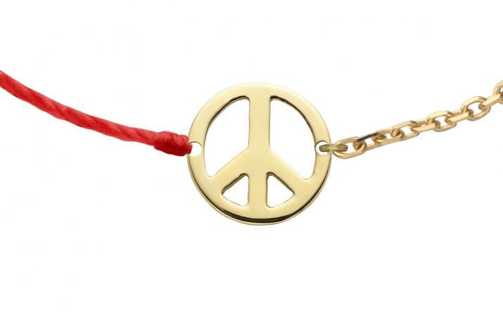 Bracelet chaîne et fil Mini Peace or jaune - Redline - 0++