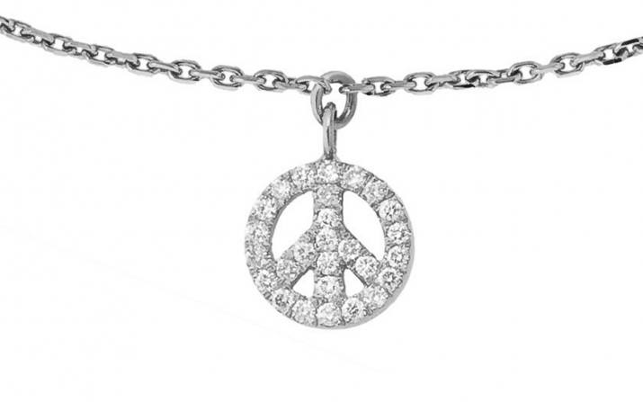 Chain Bracelet Mini Peace White Gold RedLine Jewelry - Redline - 0++
