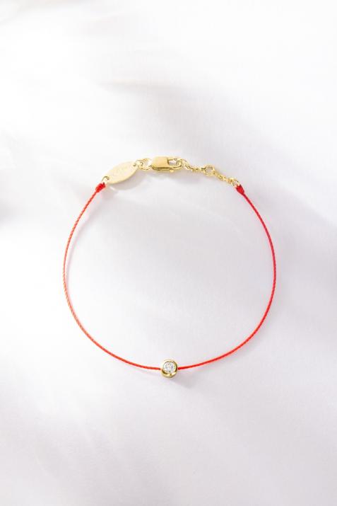 Bracelet fil avec diamant 0.10 carat serti clos or jaune - Redline - 0++