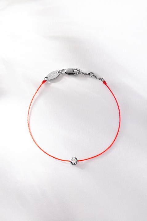 Bracelet fil avec diamant 0.10 carat serti clos or noir - Redline - 0++