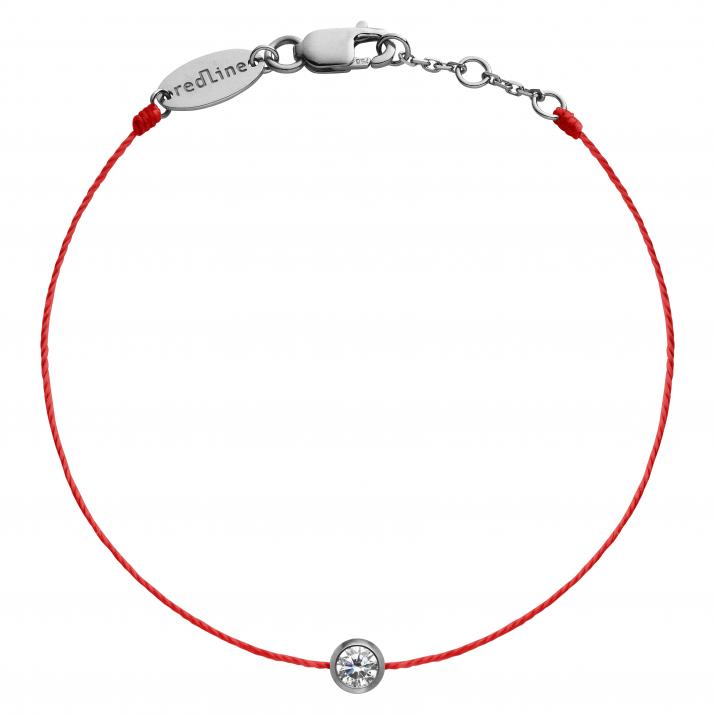 Bracelet fil avec diamant 0.10 carat serti clos or noir - Redline - 0++