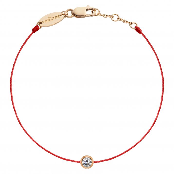 Bracelet fil avec diamant 0.10 carat serti clos or rose - Redline - 0++