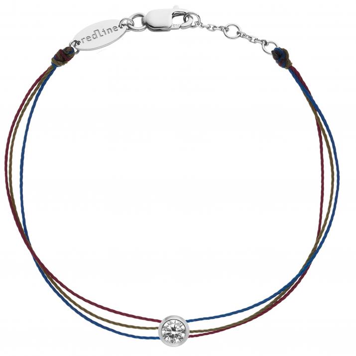 Bracelet multifil avec diamant 0.10 carat en serti clos or blanc - Redline - 0++