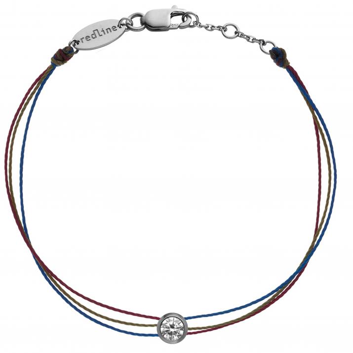 Bracelet multifil avec diamant 0.10 carat en serti clos or noir - Redline