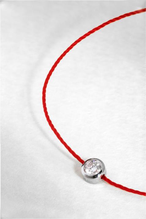 Bracelet fil avec diamant 0.10 carat serti clos or blanc - Redline - 0++