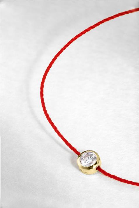 Bracelet fil avec diamant 0.10 carat serti clos or jaune - Redline - 0++