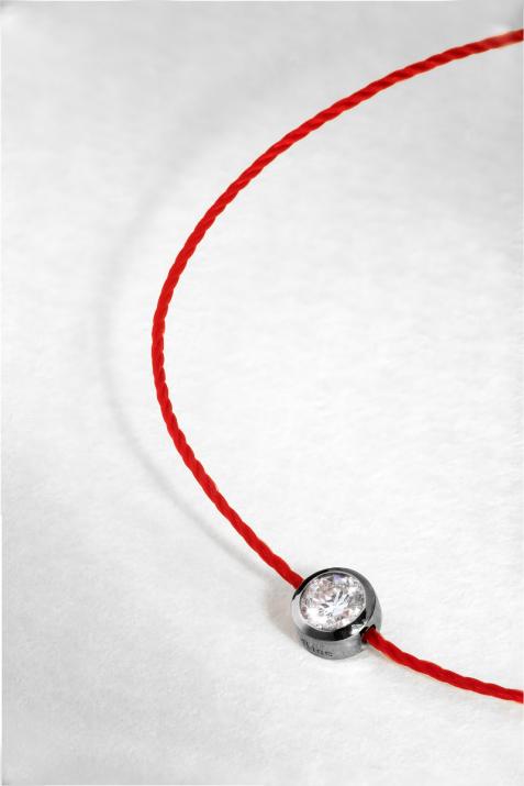 Bracelet fil avec diamant 0.10 carat serti clos or noir - Redline - 0++