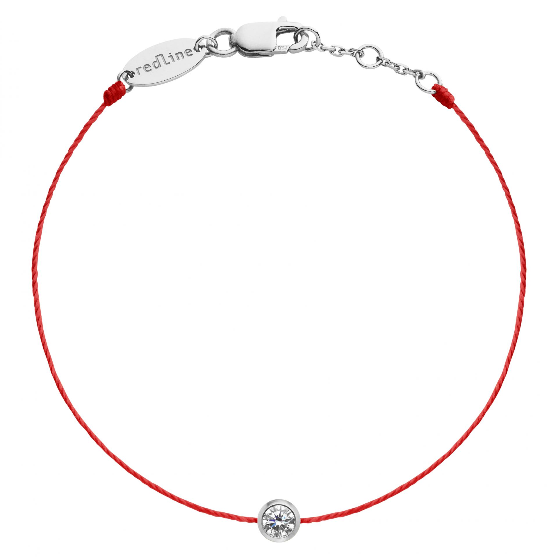 Redline Bijoux - Pure - Bracelet Fil Homme avec 0.10ct Diamant Rond en Or  Blanc Serti Clos - Redline