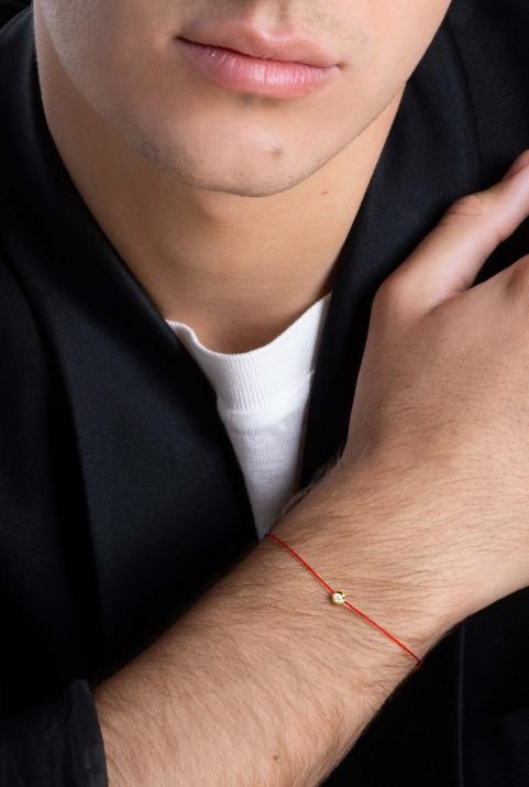 Bracelet homme fil avec diamant 0.10 carat en serti clos or jaune - Redline - 0++